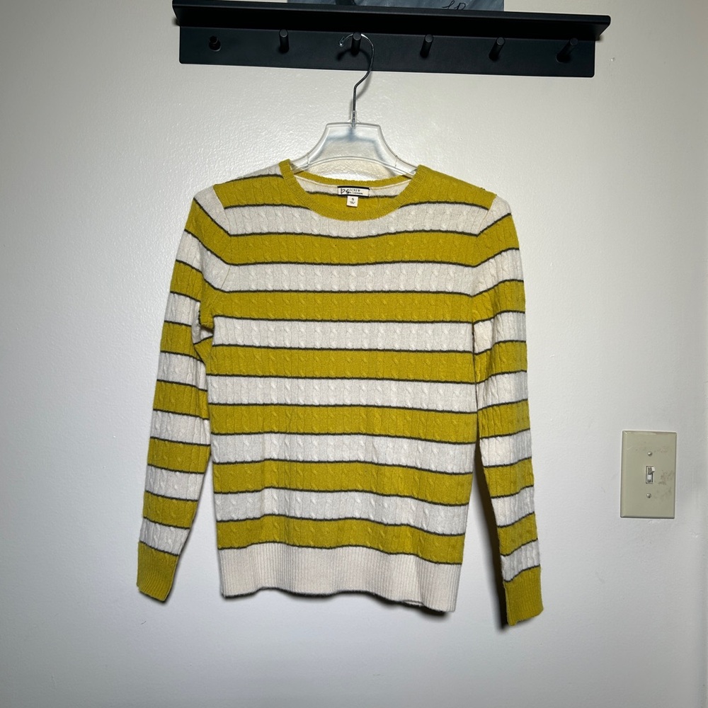 Cashmere Yellow and Cream Striped Sweater
